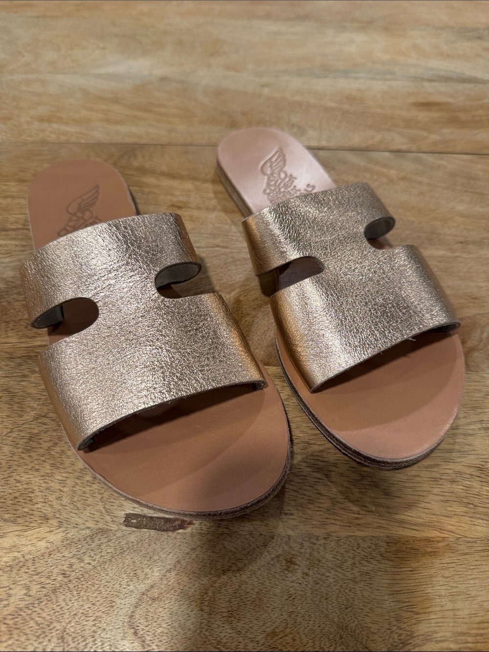 Ancient Greek Apteros Sandal Metallic Rose Gold - 38